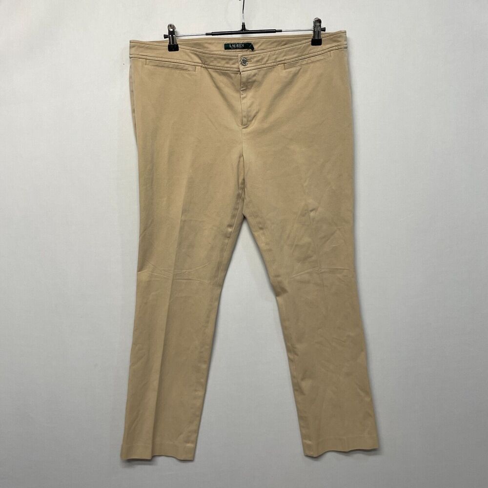 Lauren Ralph Lauren Women Chino Pants Size 16 Beige Cotton Blend M276 -27